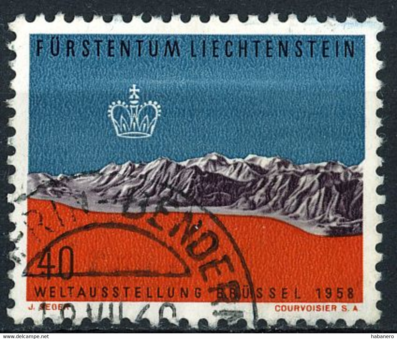 LIECHTENSTEIN 1958 Mi 370 UNIVERSAL WORLD EXPO 1958 - 1958 – Brüssel (Belgien)