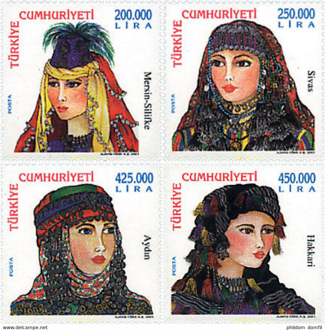 78254 MNH TURQUIA 2001 TOCADOS TRADICIONALES TURCOS - Lots & Serien