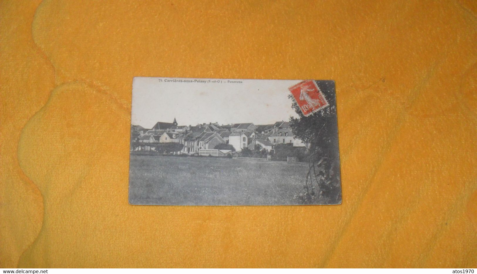 CARTE POSTALE ANCIENNE CIRCULEE DE 1915../ CARRIERES SOUS POISSY.- PANORAMA...CACHET + TIMBRE - Carrieres Sous Poissy