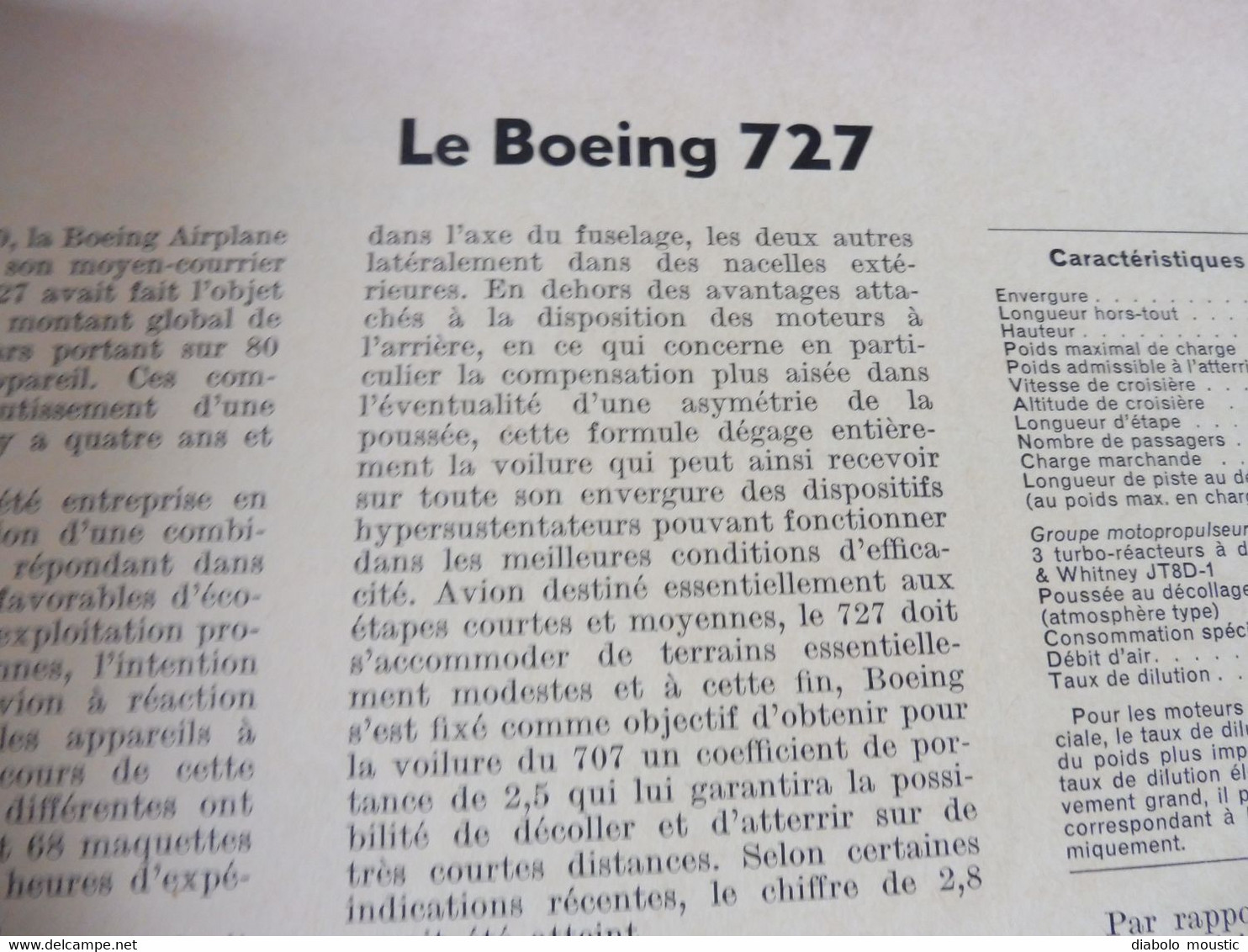 1961 INTERAVIA   (aviation ) - Le BOEING 727 ; Avions de combats; Fusées, engins et véhicules spatiaux  ; Etc