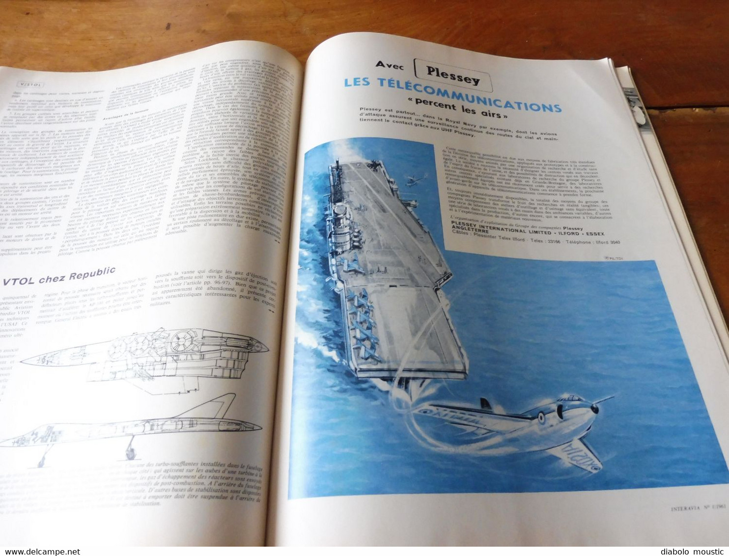 1961 INTERAVIA   (aviation ) - Le BOEING 727 ; Avions de combats; Fusées, engins et véhicules spatiaux  ; Etc