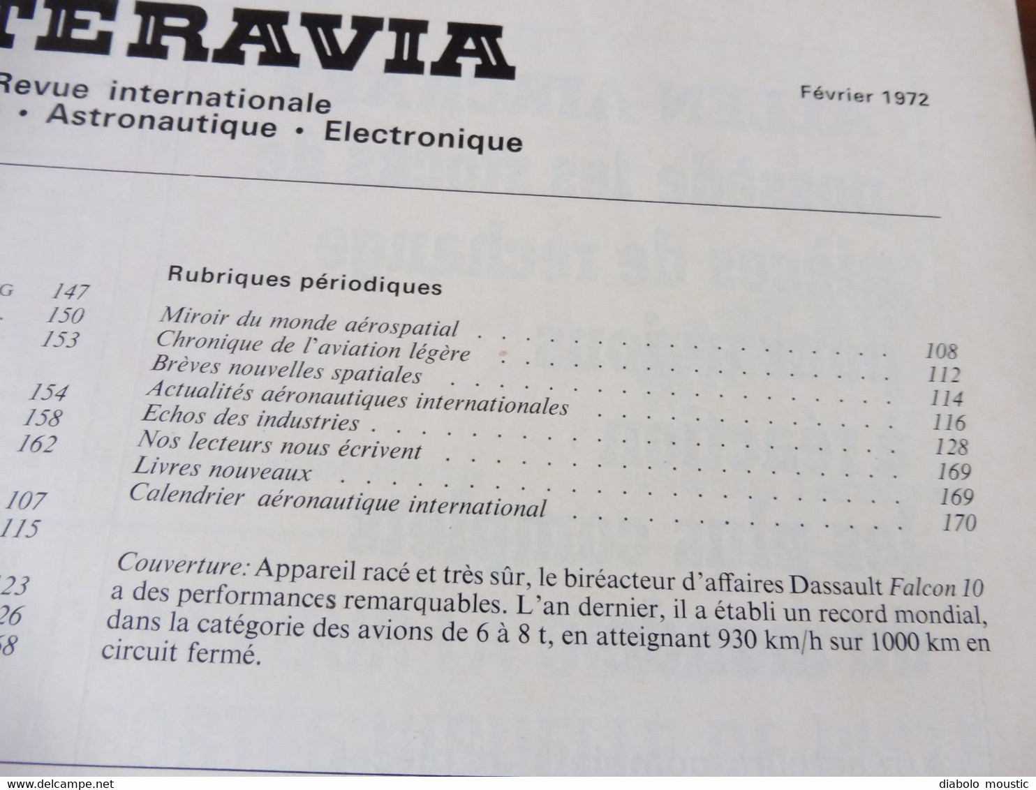 1972 INTERAVIA   (aviation ) - Le Système Automatique De Commandes Du Concorde;  Corvette ; Le F1 ; Etc - Aviación