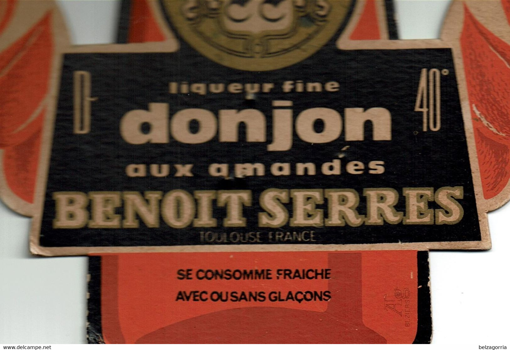 TOULOUSE ( 31 ) THERMOMETRE PUBLICITAIRE DONJON Liqueur Fine Aux Amandes BENOIT SERRES ( Pas Courant ) VOIR SCANS - Alcools