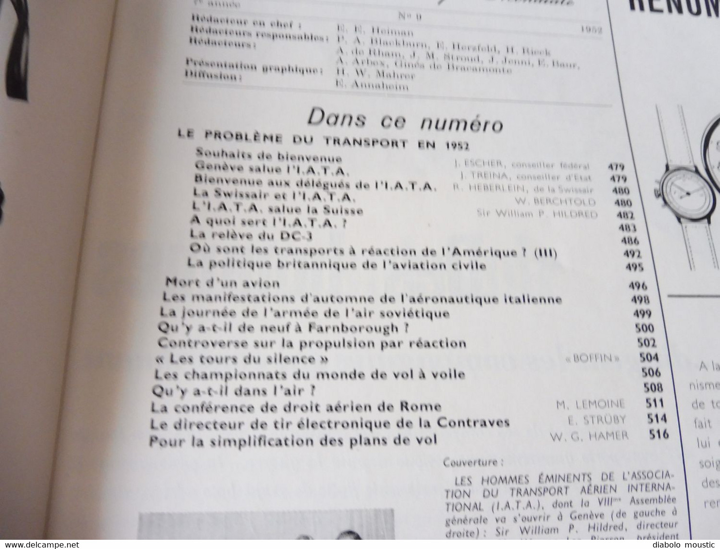 1952 INTERAVIA   (aviation ) -  Mort d'un avion ; Le DC-3;  Bataille aérienne en Corée ;  Etc