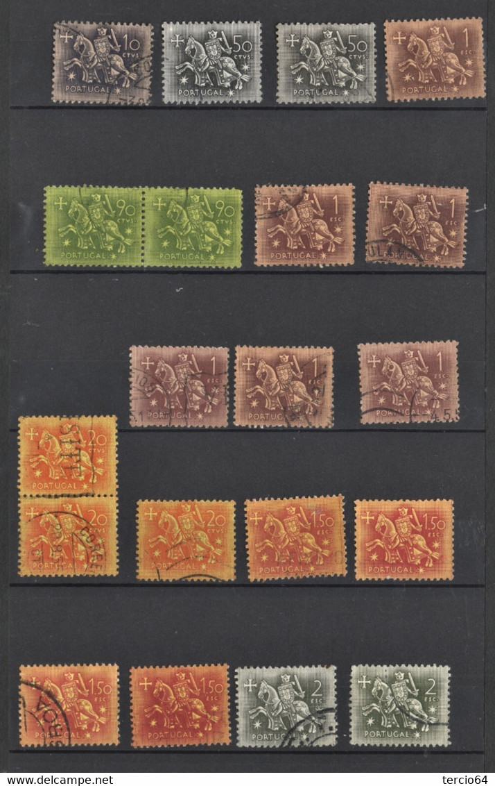 Portugal Lot Vrac  - 1953/55 King Diniz Seal "cavalinho" Valeurs Entre  763 Et 777 Oblitérées - Oblitérés