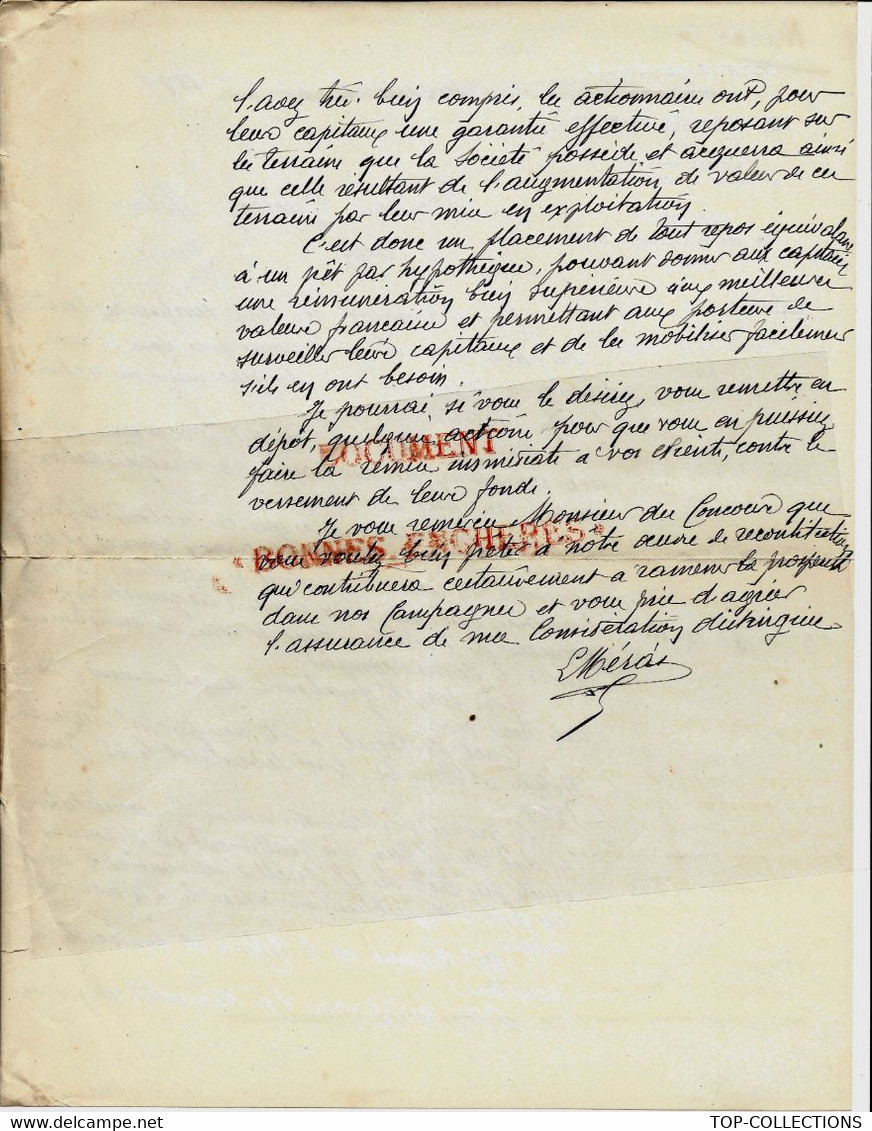 1899 PHYLLOXERA SOCIETE CREE POUR RECONSTITUTION DU VIGNOBLE FRANÇAIS   RECHERCHE SOUSCRIPTEURS ACTIONS NOTAIRE V.TEXTE - Historical Documents