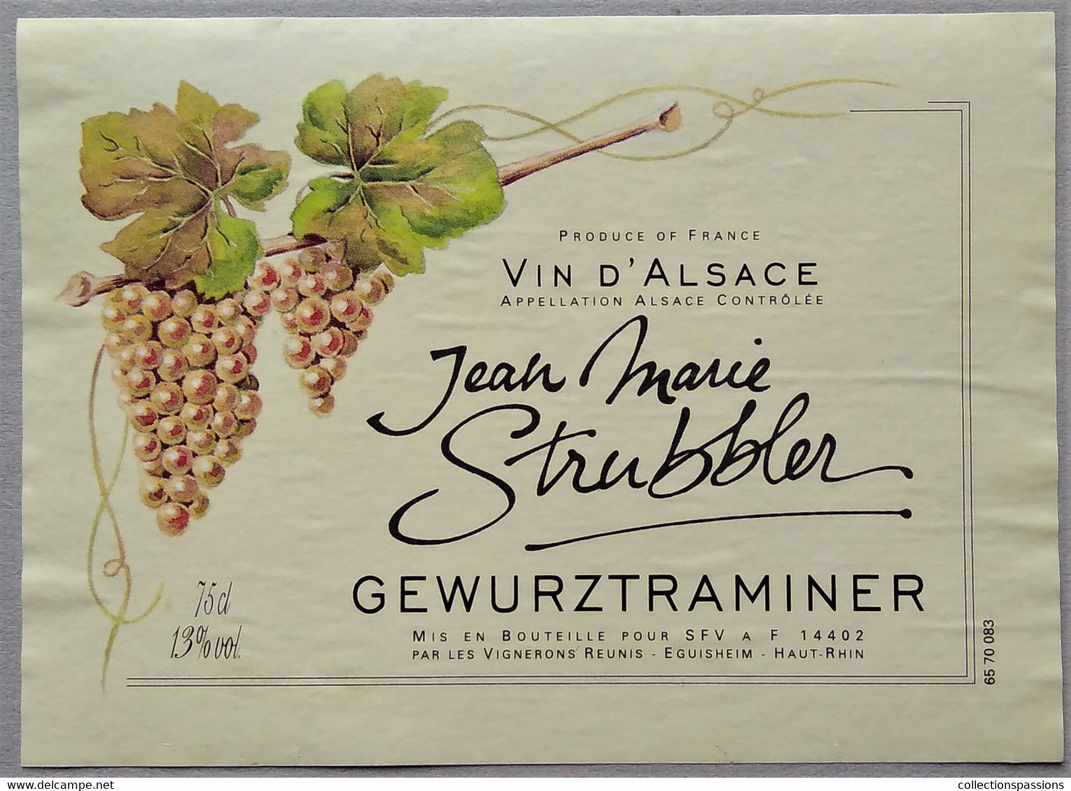 Ancienne étiquette - Gewurztraminer - Jean-Marie Strubbler - - Gewurztraminer