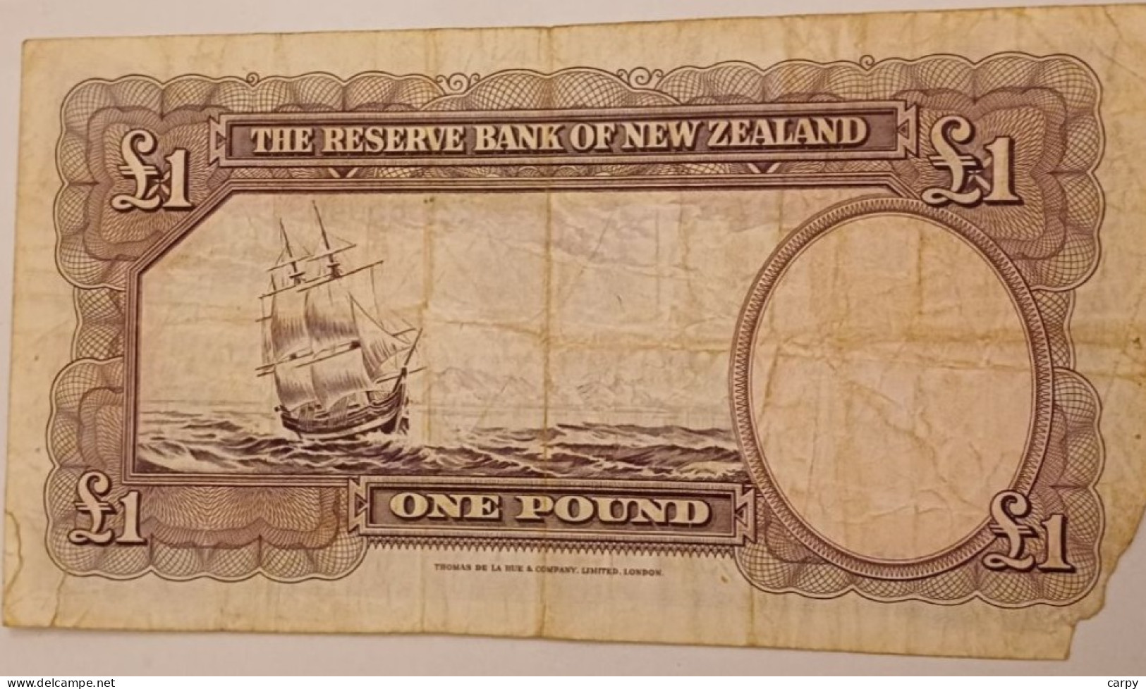 NEW ZEALAND Pound 1956-67 / Signature Fleming / Capitan Cook / With Security Thread / Left Bottom Corner Is Missing - Neuseeland