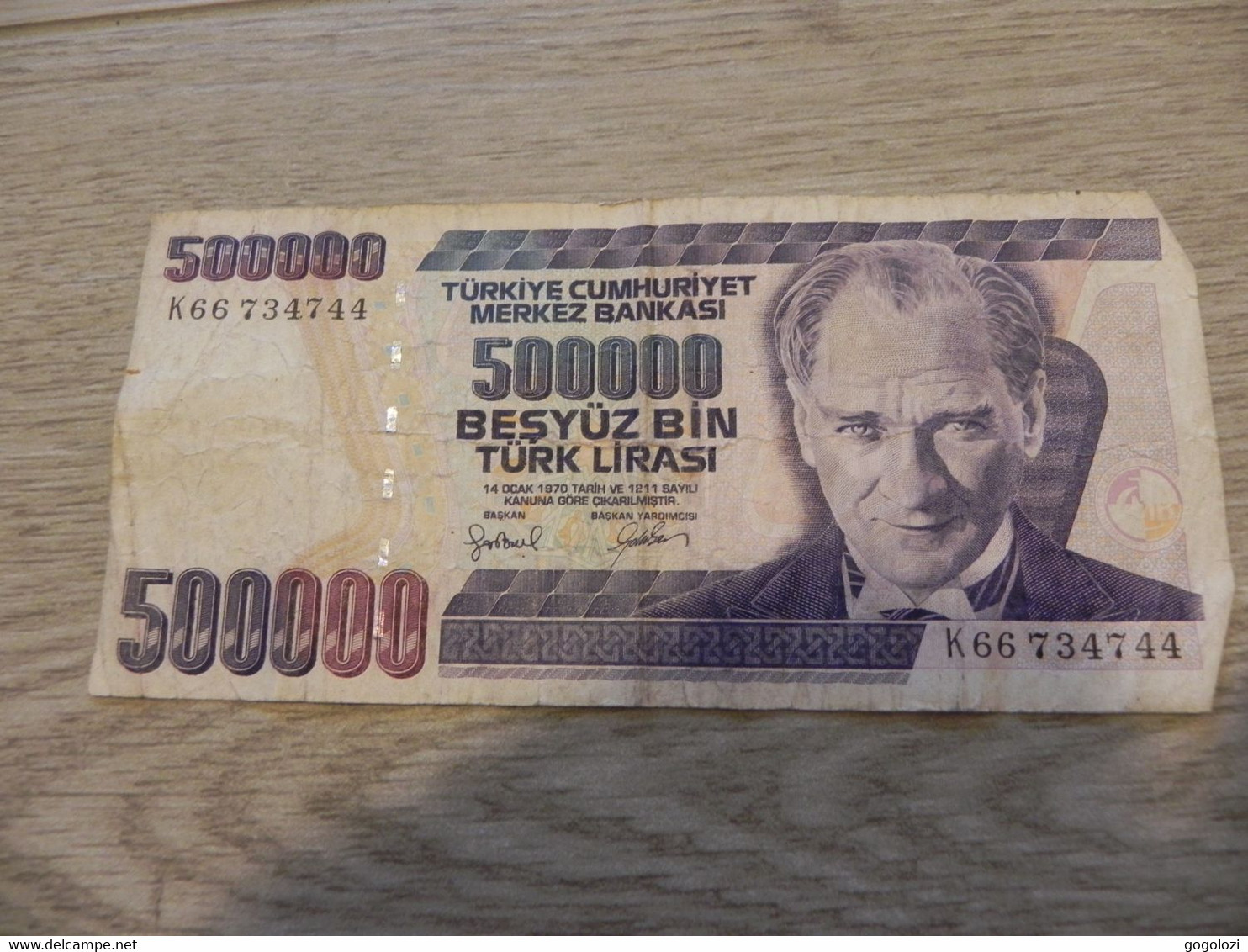 Turkey 500'000 Bir Milyon Türk Lirasi 1970 - Turquie