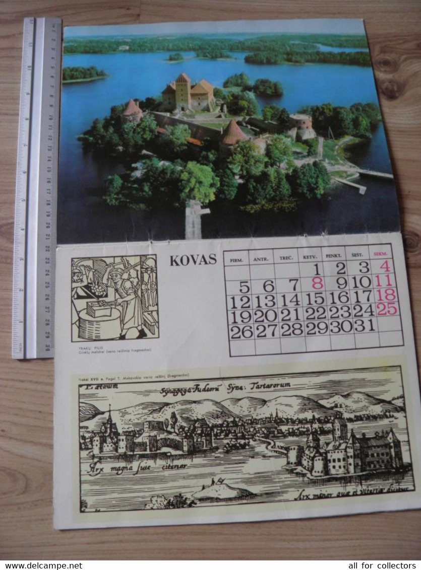 Large Size Calendar 1984 Ussr Lithuania Soviet Occupation Period Lithuanian Cities 21,5x28cm - Grand Format : 1981-90