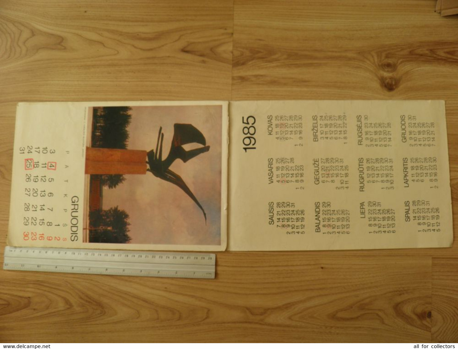 large size calendar 1984 ussr Lithuania soviet occupation period Lithuanian resorts 21,5x32,5cm