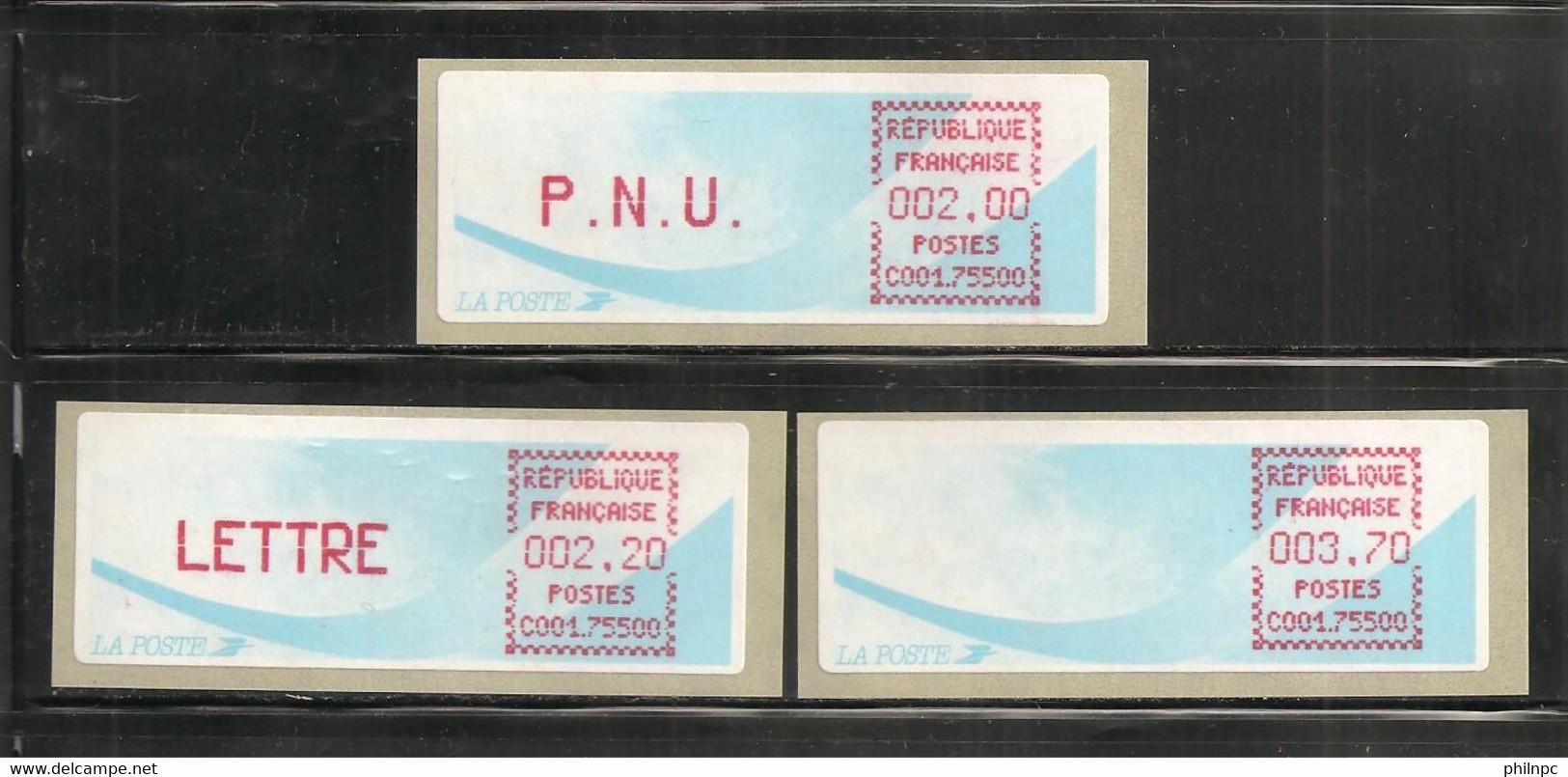 France, Distributeur, 122, 123, 124, 75500, Neuf **, TTB, 3 Timbres Avec Support - 1988 « Comète »