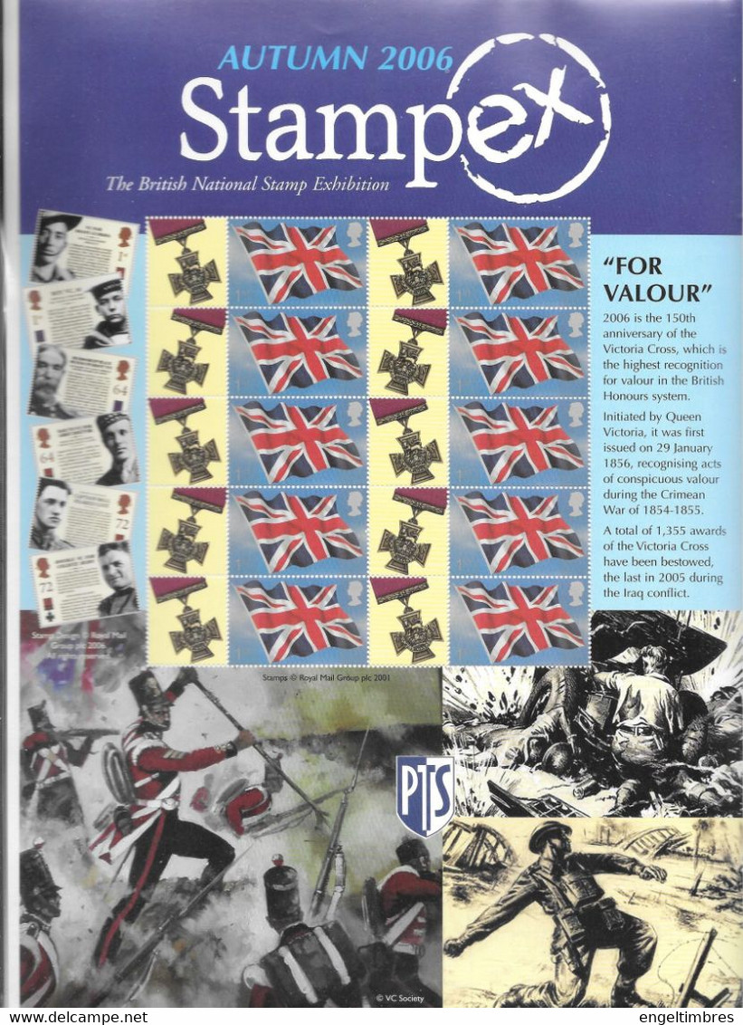 GB  STAMPEX Smilers Sheets  AUTUMN  2006 - "FOR VALOUR" - The Victoria Cross - Personalisierte Briefmarken