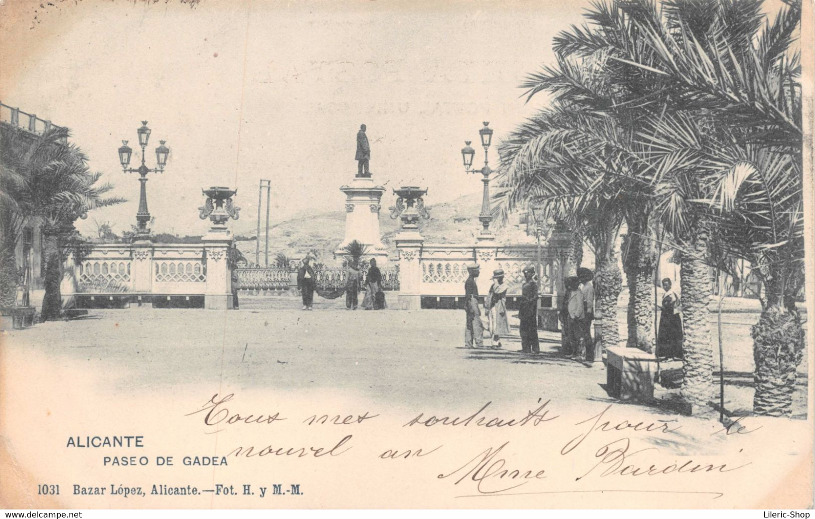 ALICANTE PASEO DE GADEA 1031 Bazar López, Alicante.-Fot. H. Y M.-M.  Tarjeta Postal Antes De 1904 ♦♦♦ - Alicante