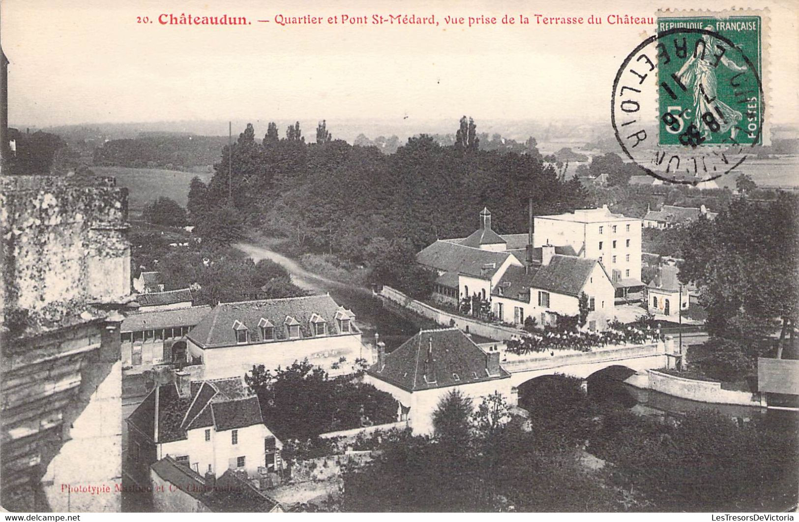 CPA France - Eure Et Loire - Châteaudun - Quartier Et Pont St Médard Prise De La Terrasse Du Château - Oblitérée 1911 - Chateaudun