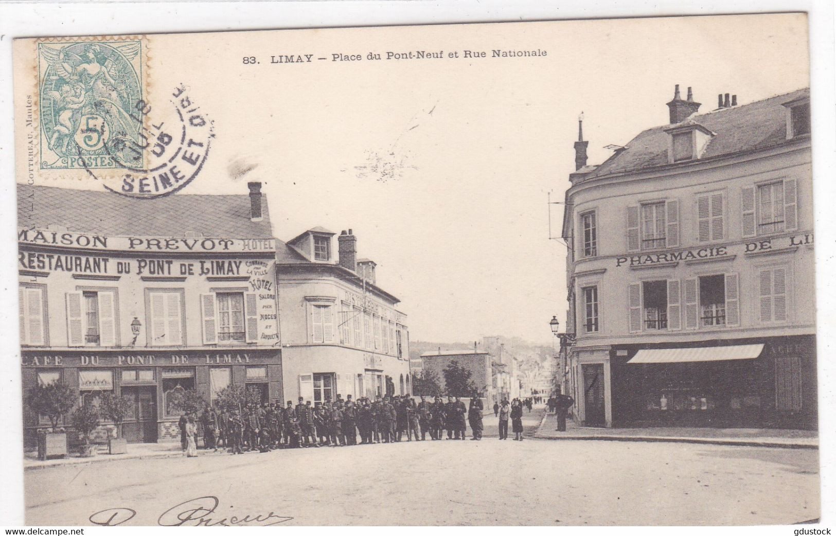 Yvelines - Limay - Place Du Pont-Neuf Et Rue Nationale - Limay