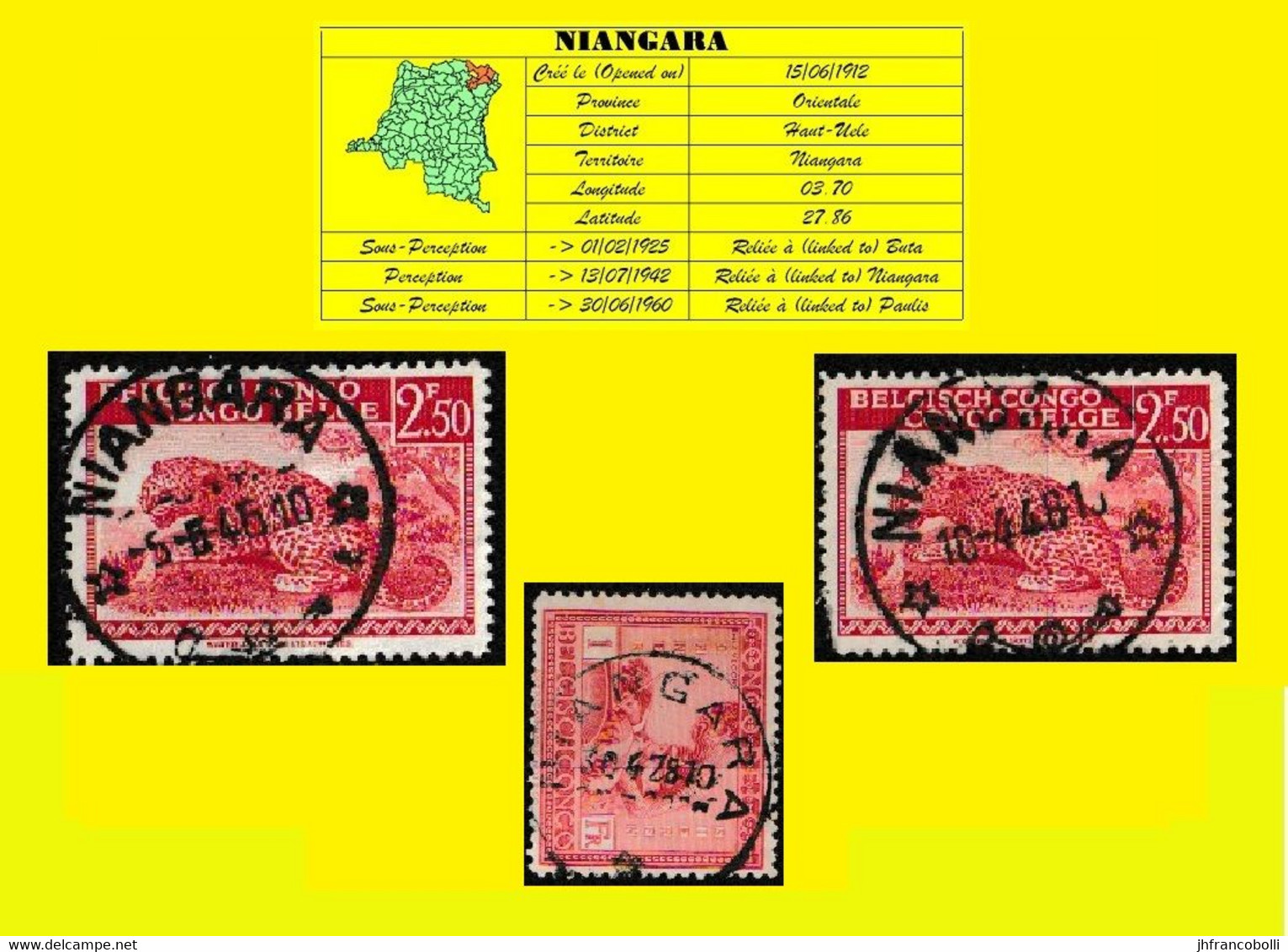 (°) BELGIAN CONGO / CONGO BELGE = NIANGARA CANCEL STUDY WITH 3 STAMPS [E] - Abarten Und Kuriositäten