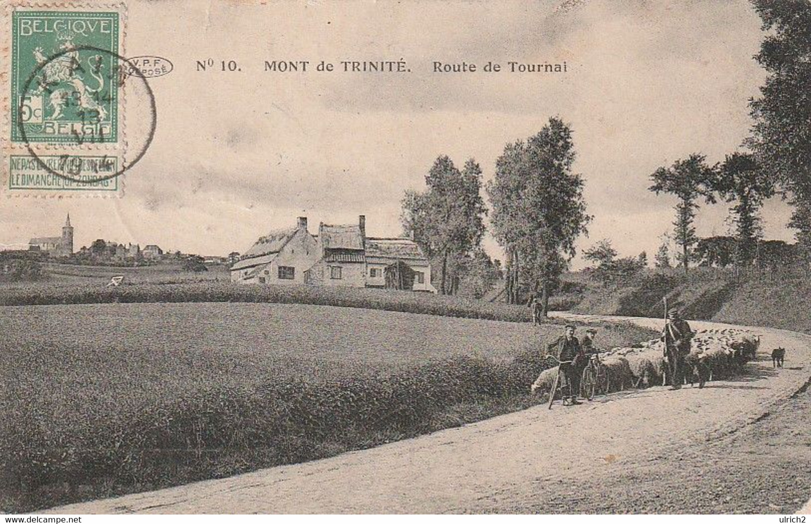 AK Mont De Trinité - Route De Tournai - Feldpost Fussart. Ersatz Depot 1. Armee - 1916  (61784) - Tournai