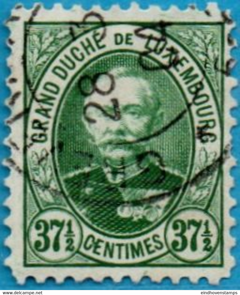 Luxemburg 1891, 37½ C Adolf 1 Value Prf 11½x11 Cancelled 2211.1224 - 1906 Guillaume IV