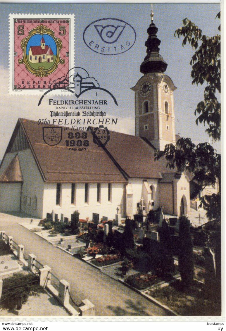 FDC, 1100 Jahre FELDKIRCHEN In Kärnten, 1988, BM Ausstellung Philatelistenclub , Maxi Card, Maximum AK - Feldkirchen In Kärnten