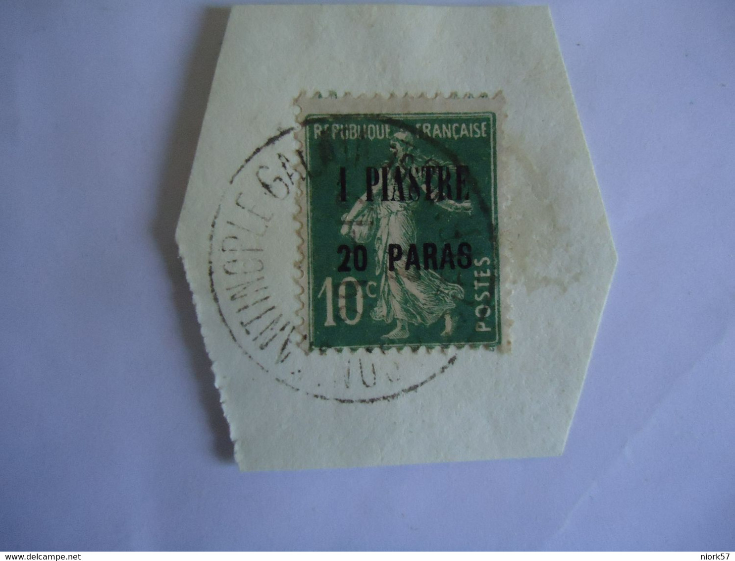 FRANCE USED  STAMPS LEVANT   1 PIASTES 20 PARA  CONSTANTINOPLE  GALATA 1912 - Otros & Sin Clasificación