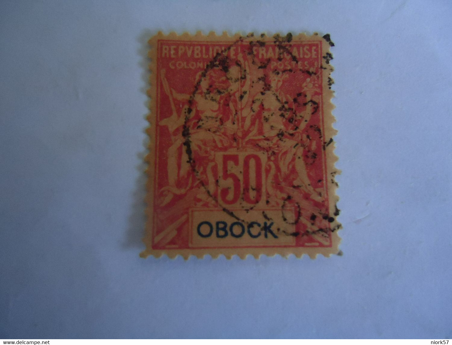 OBOCK  FRANCE   USED STAMPS WITH POSTMARK 1894  50C - Andere & Zonder Classificatie