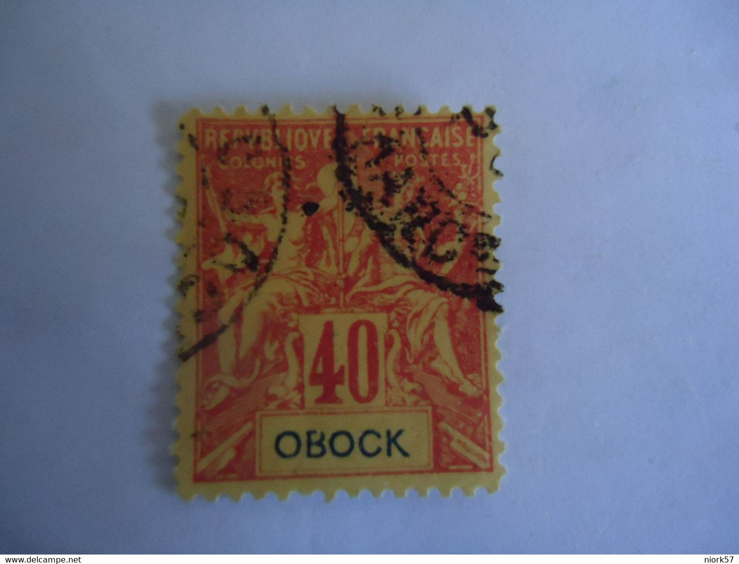 OBOCK  FRANCE   USED STAMPS WITH POSTMARK 1894  40C - Otros & Sin Clasificación