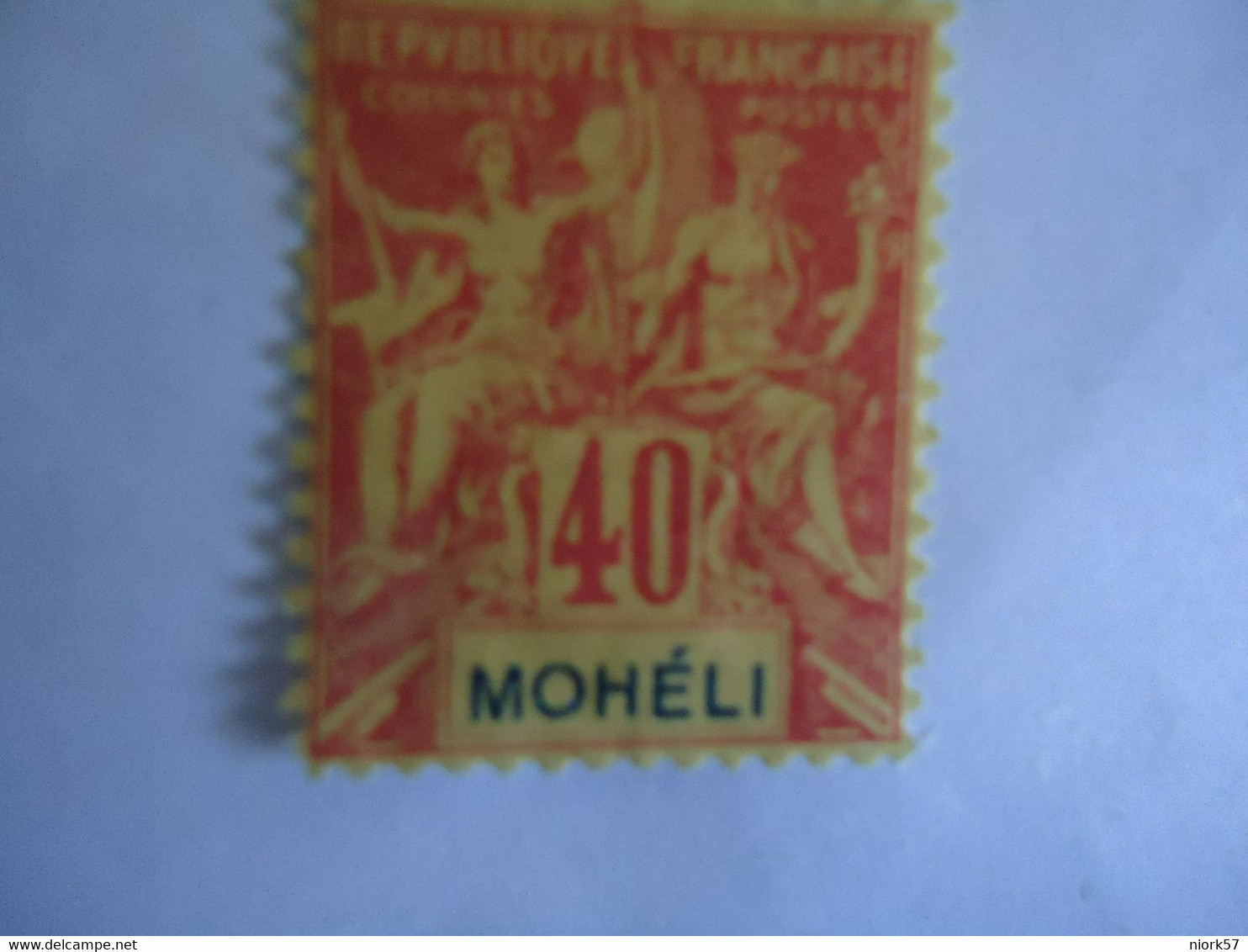 MOHELI FRANCE  COLONIES MLN  STAMPS   40C - Usados