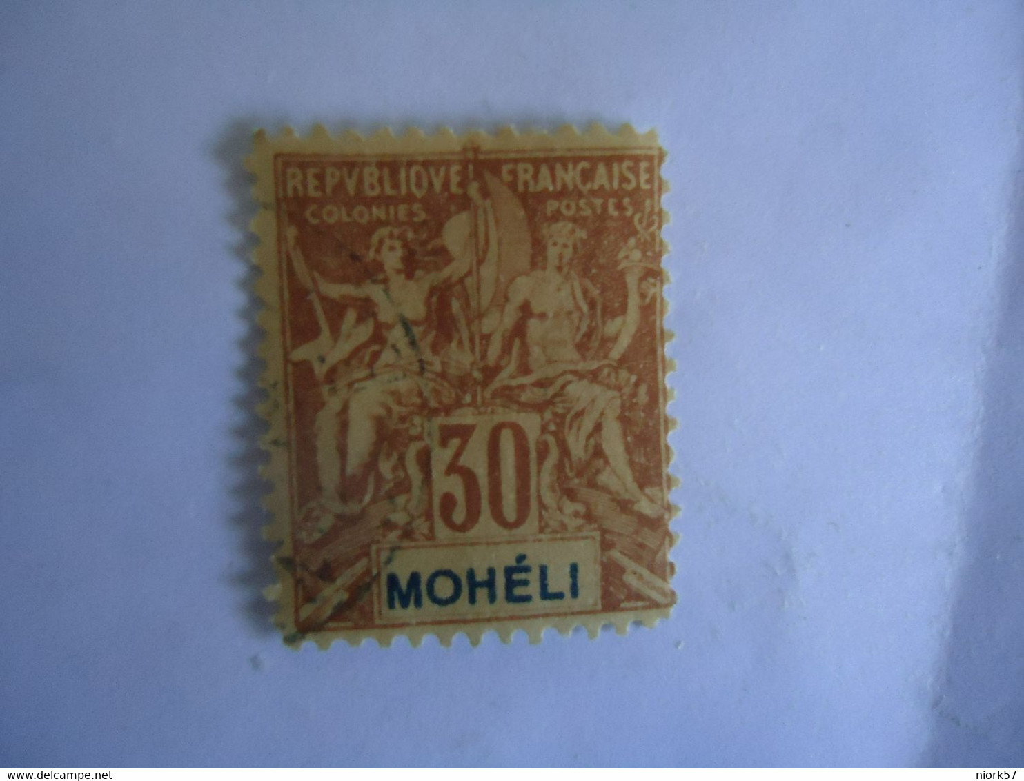 MOHELI FRANCE  COLONIES USED  STAMPS   30C - Gebraucht