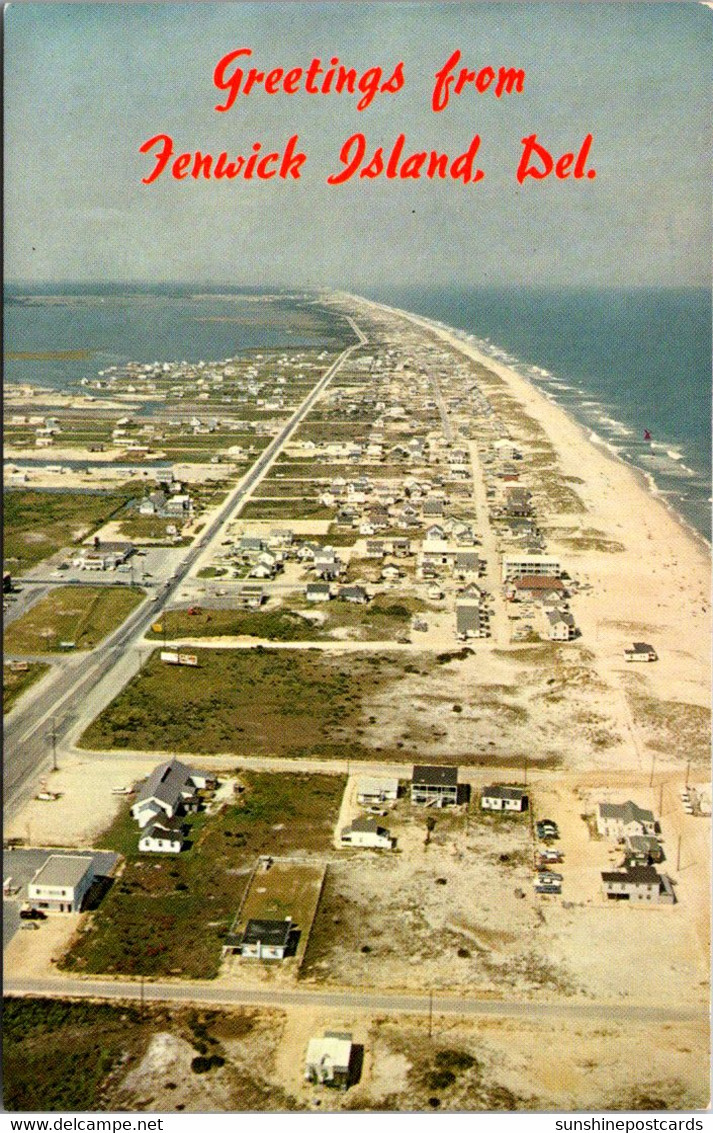 Delaware Greetings From Fenwick Island Aerial View Looking North - Altri & Non Classificati