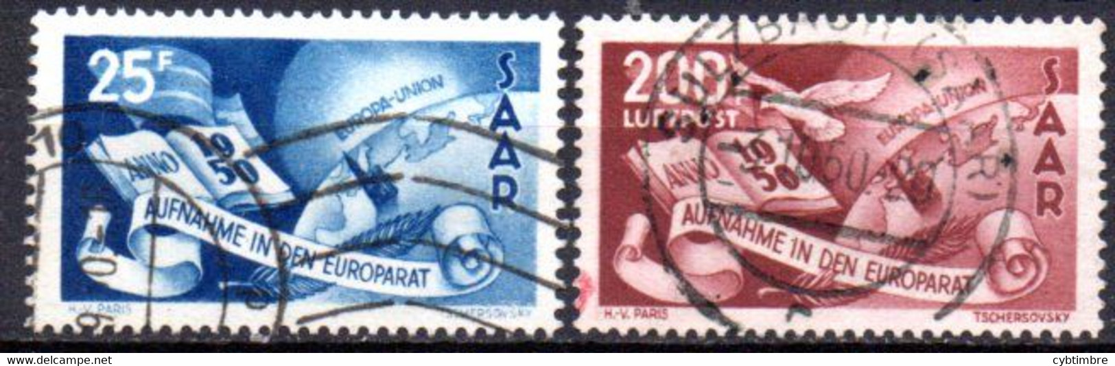 Sarre: Yvert N° 247 + A 13; UPU - Luftpost