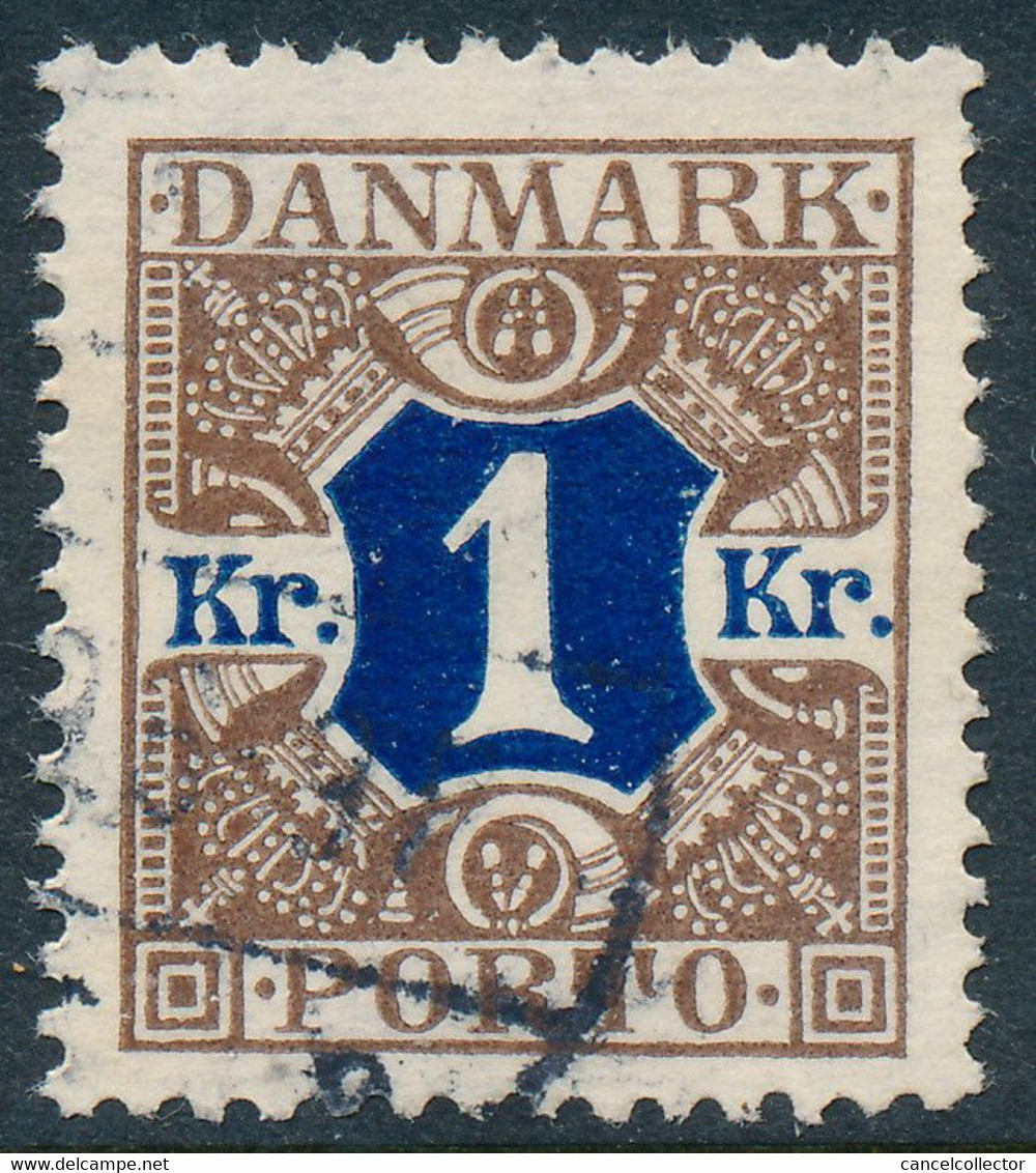Denmark Danemark Danmark 1925: 1Kr Brown/blue Porto, FVF Used, AFA P19 (DCDK00305) - Postage Due