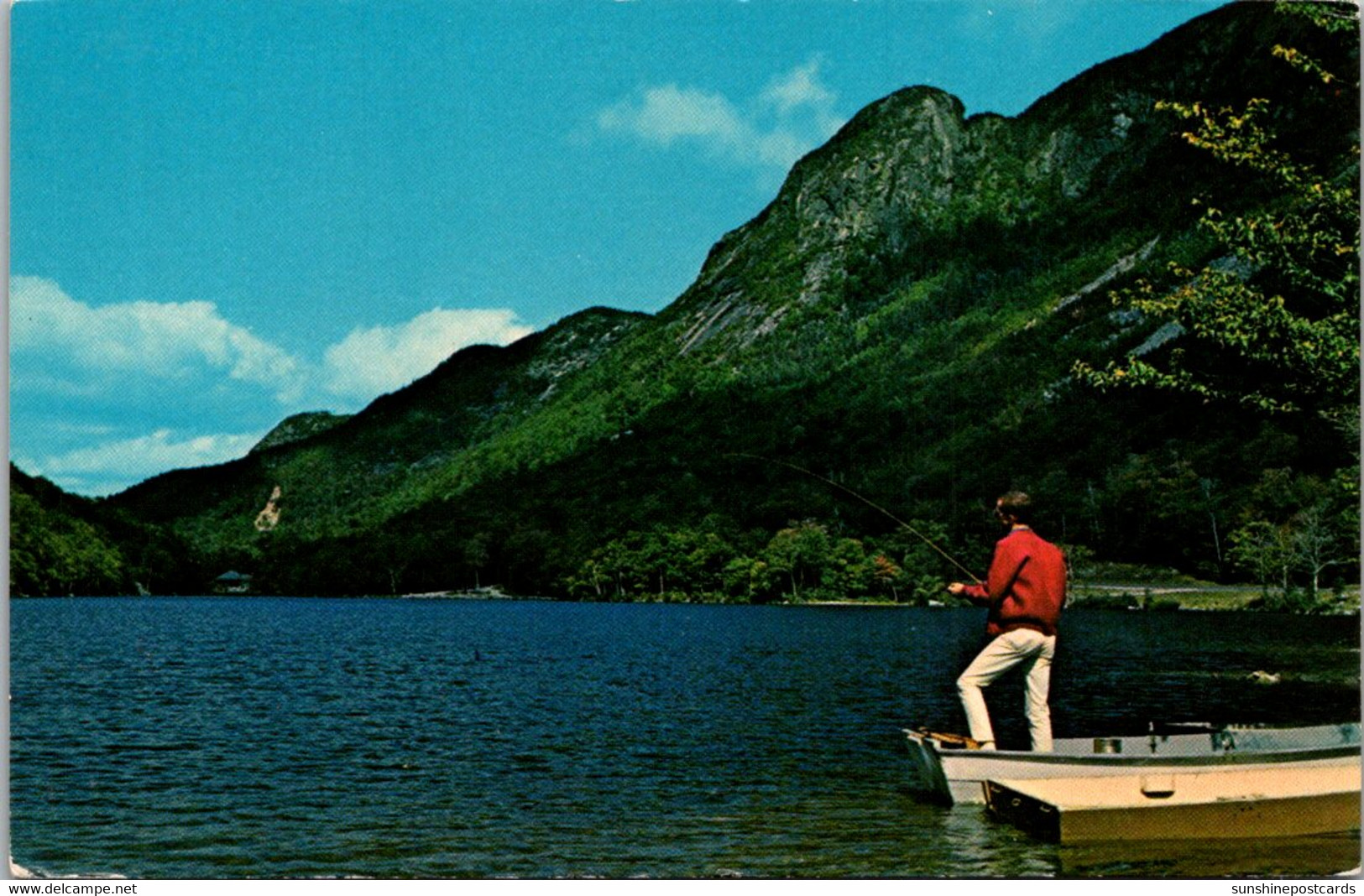 New Hampshire Franconia Notch Fishing On Profile Lake - White Mountains