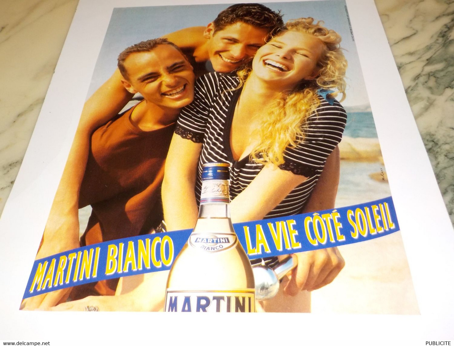 ANCIENNE PUBLICITE LA VIE COTE SOLEIL MARTINI BIANCO 1983 - Alcools