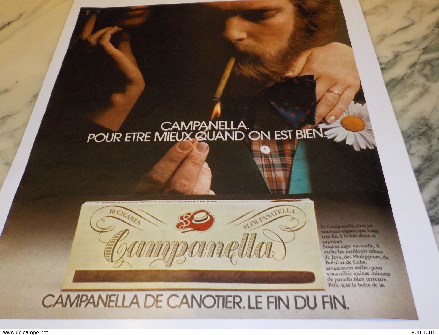 ANCIENNE PUBLICITE ON EST BIEN 10 CIGARES CAMPANELLA 1973 - Autres & Non Classés