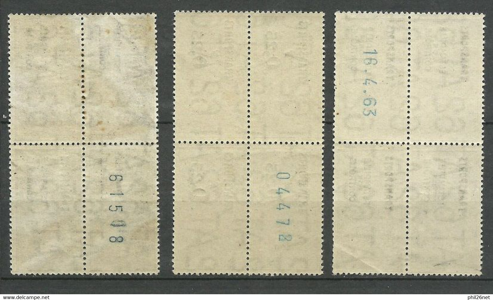 France  Fiscaux Transports  N°9A  ; 12A Et 13A  Blocs De 4    Neufs * *  B/TB     Voir Scans Soldé ! ! ! - Timbres