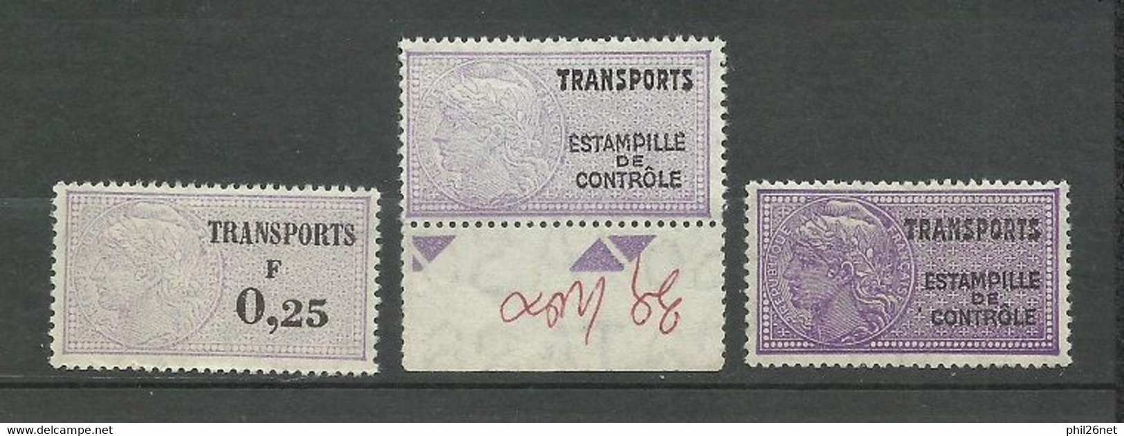 France  Fiscaux Transports  N°9A  ; 12A Et 13A    Neufs * *  B/TB     Voir Scans Soldé ! ! ! - Timbres