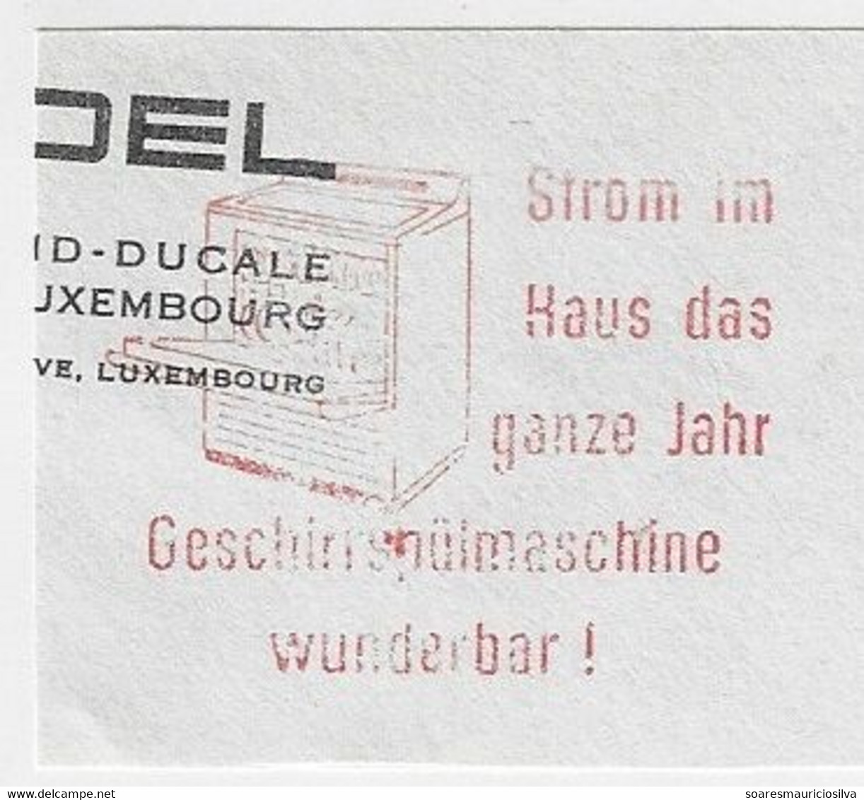 Luxembourg 1970 Fragment Cover With Meter Stamp Postalia With Slogan Dishwasher - Storia Postale