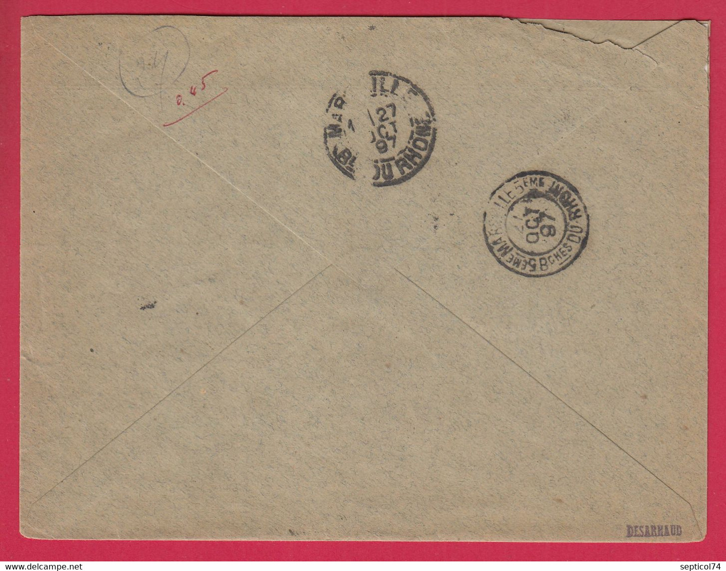 TAXE N°33 LETTRE NON AFFRANCHIE ILE ROUSSE CORSE 1897 POUR MARSEILLE LETTRE COVER - 1859-1959 Briefe & Dokumente