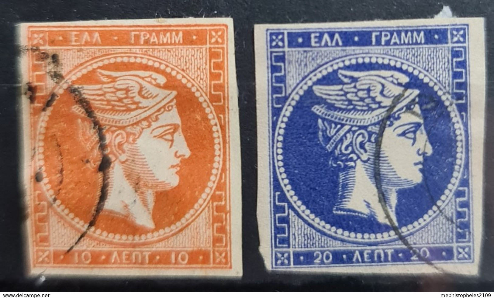 GREECE 1875 - Canceled - Sc# 46, 47 - Gebruikt