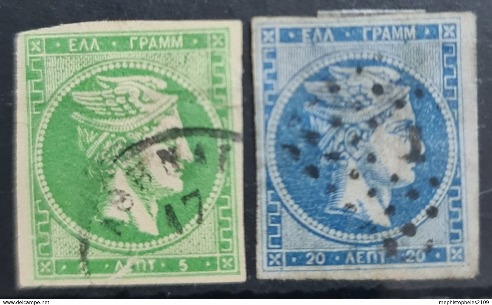 GREECE 1870 - Canceled - Sc# 34, 36 - Gebruikt