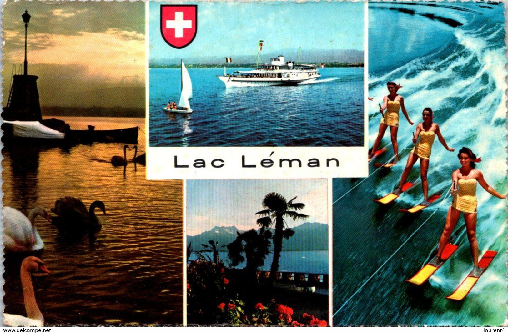 (1 M 51)  Switzerland (posted To France 1970's) Lac Léman (Waterski - Ski Nautique) - Water-skiing