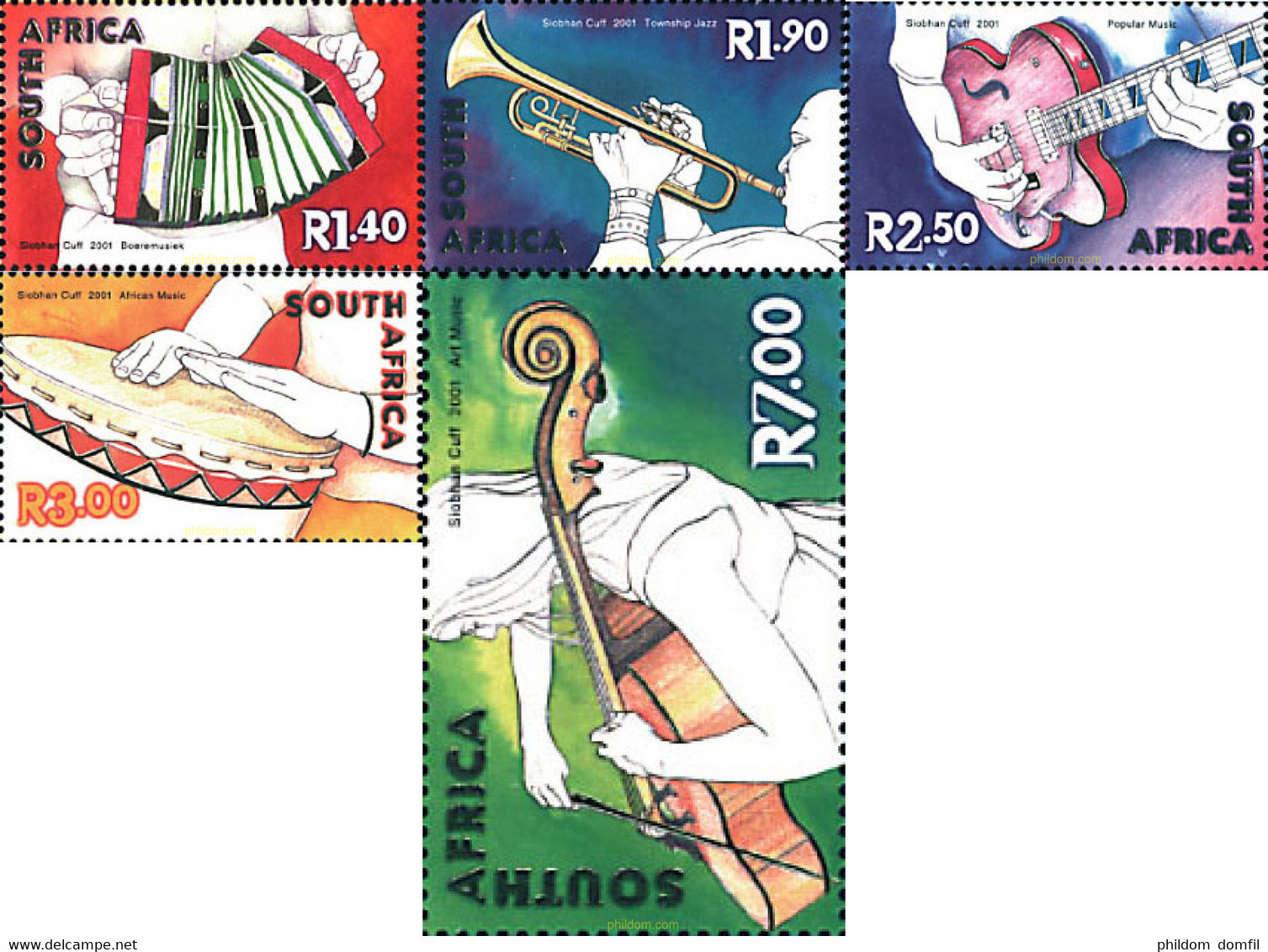 87504 MNH SUDAFRICA 2001 MUSICA - Used Stamps