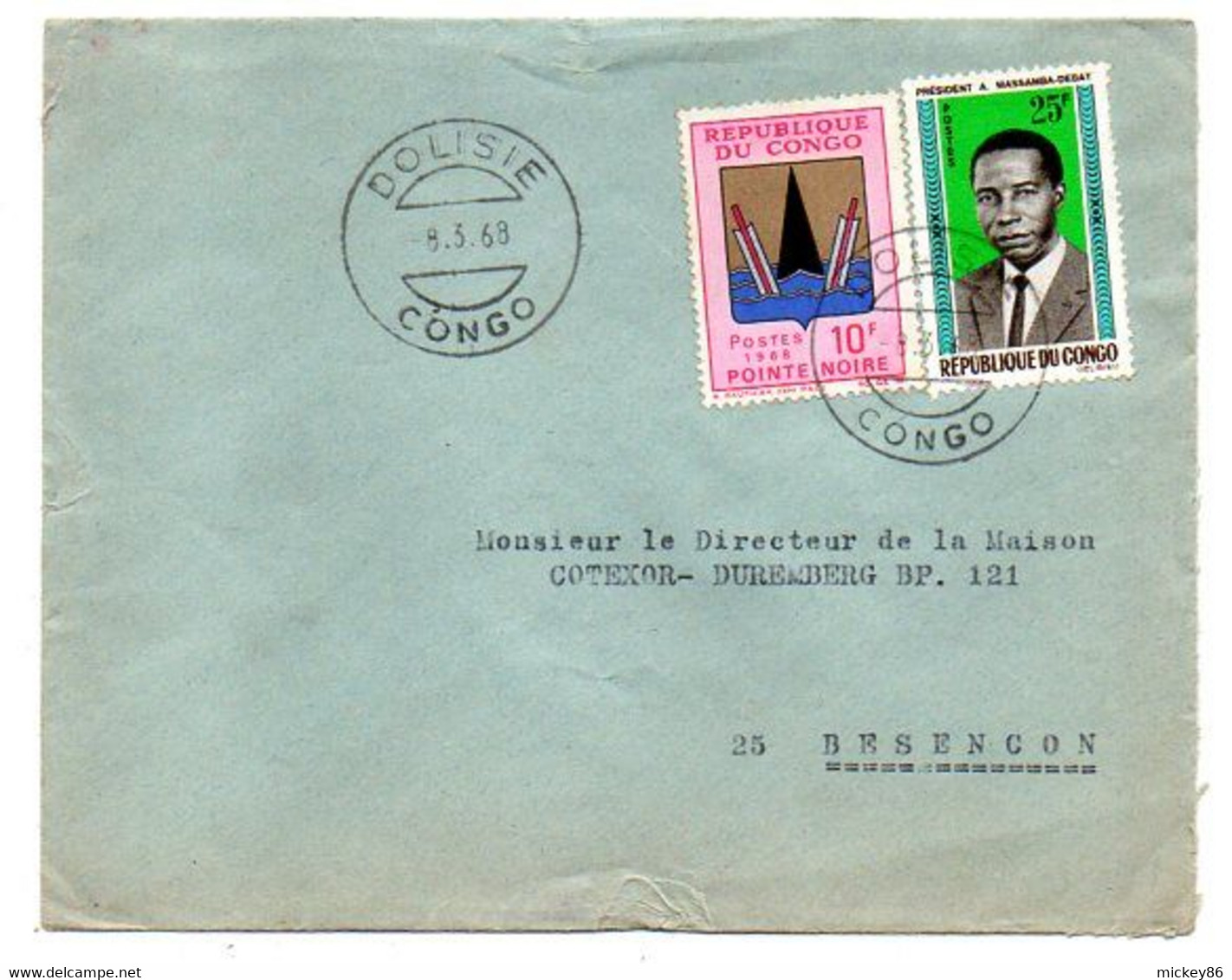 Congo -1967 --Lettre De DOLISIE   Pour Besançon-25-France- Tp  Divers   Sur Lettre - Collezioni