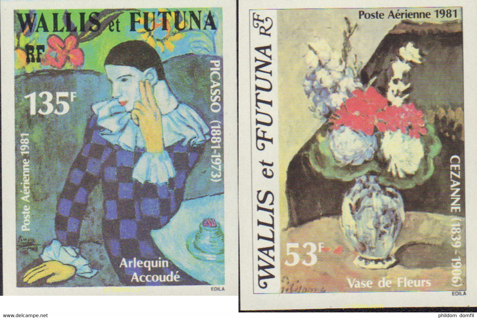 14092 MNH WALLIS Y FUTUNA 1981 75 ANIVERSARIO DE LA MUERTE DE PAUL CEZANNE Y CENTENARIO DEL NACIMIENTO DE PABLO PICASSO - Gebraucht