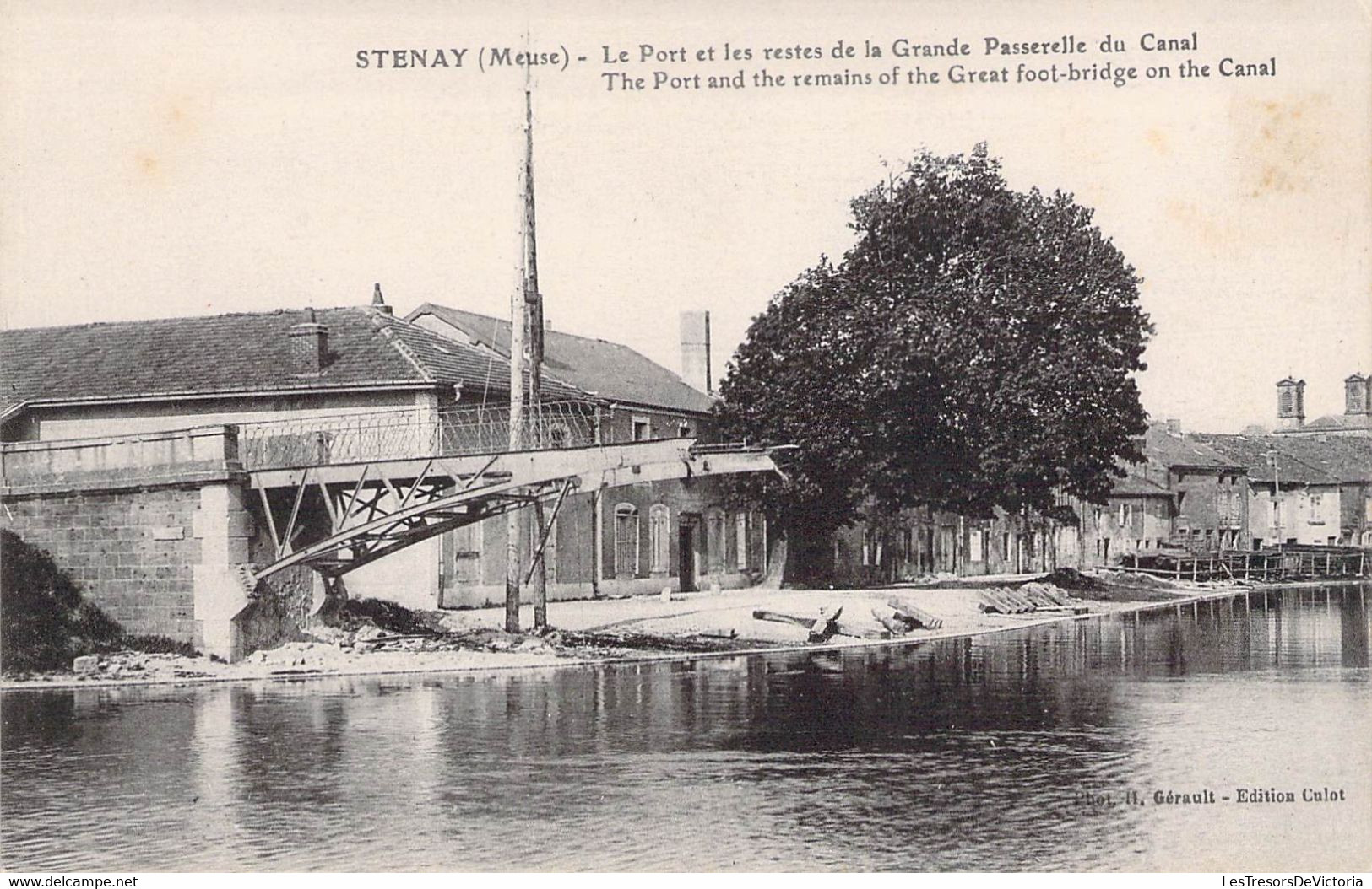 CPA France - Meuse - Stenay - Le Port Et Les Restes De La Grande Passerelle Du Canal - Edition Culot - Stenay