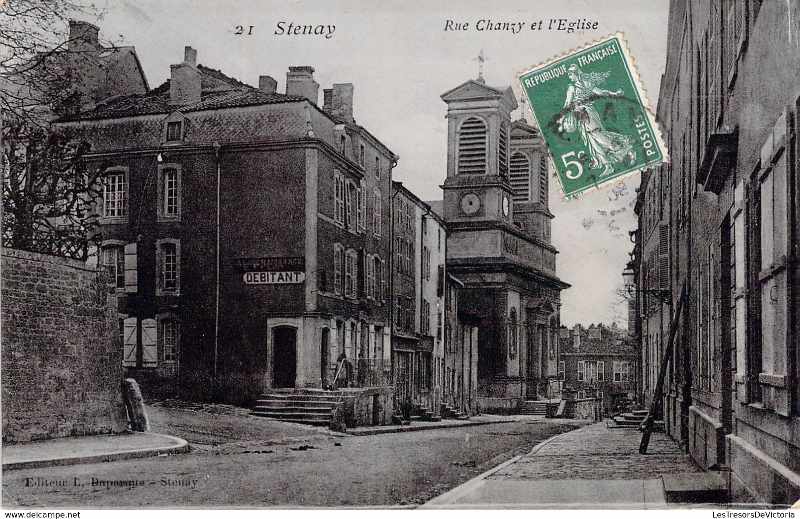 CPA France - Meuse - Stenay - Rue Chanzy Et L'Eglise - Editeur L. Duparque - Oblitérée 8 Juin 1908 Meuse - Stenay