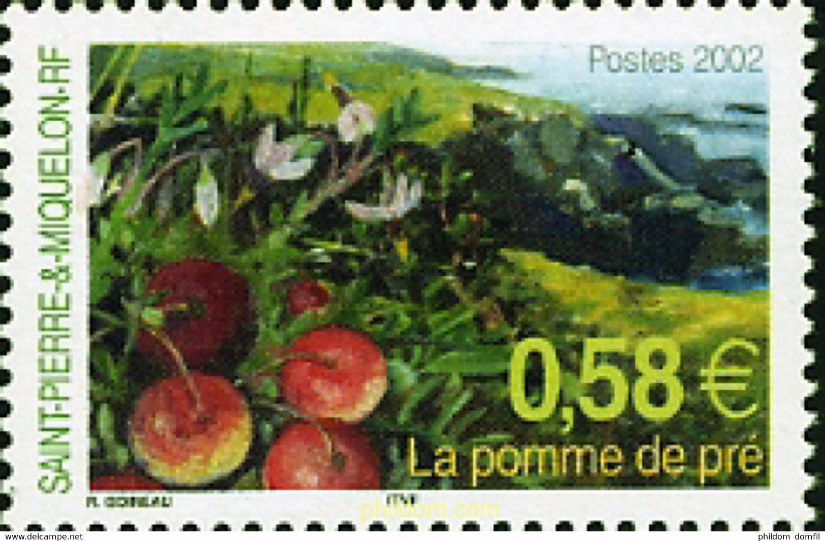 98576 MNH SAN PEDRO Y MIQUELON 2002 MANZANAS SILVESTRES - Oblitérés