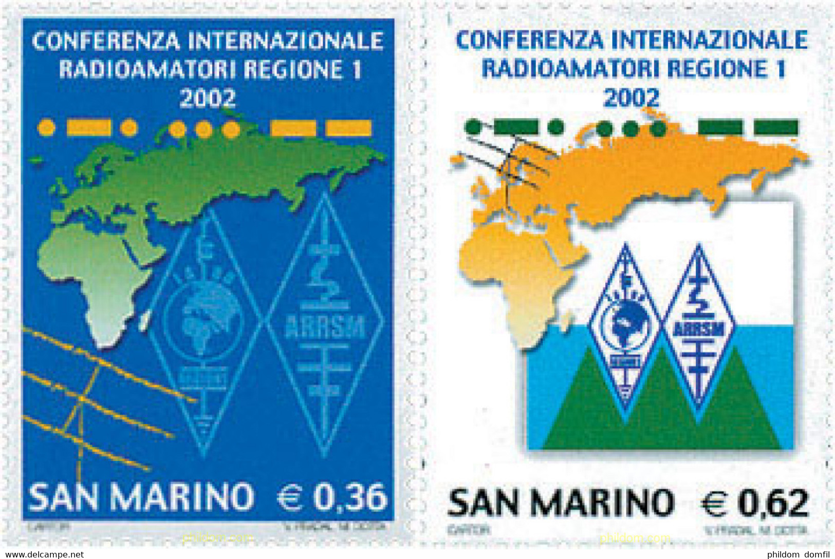 101542 MNH SAN MARINO 2002 CONFERENCIA INTERNACIONAL DE RADIOAMATEURS - Used Stamps