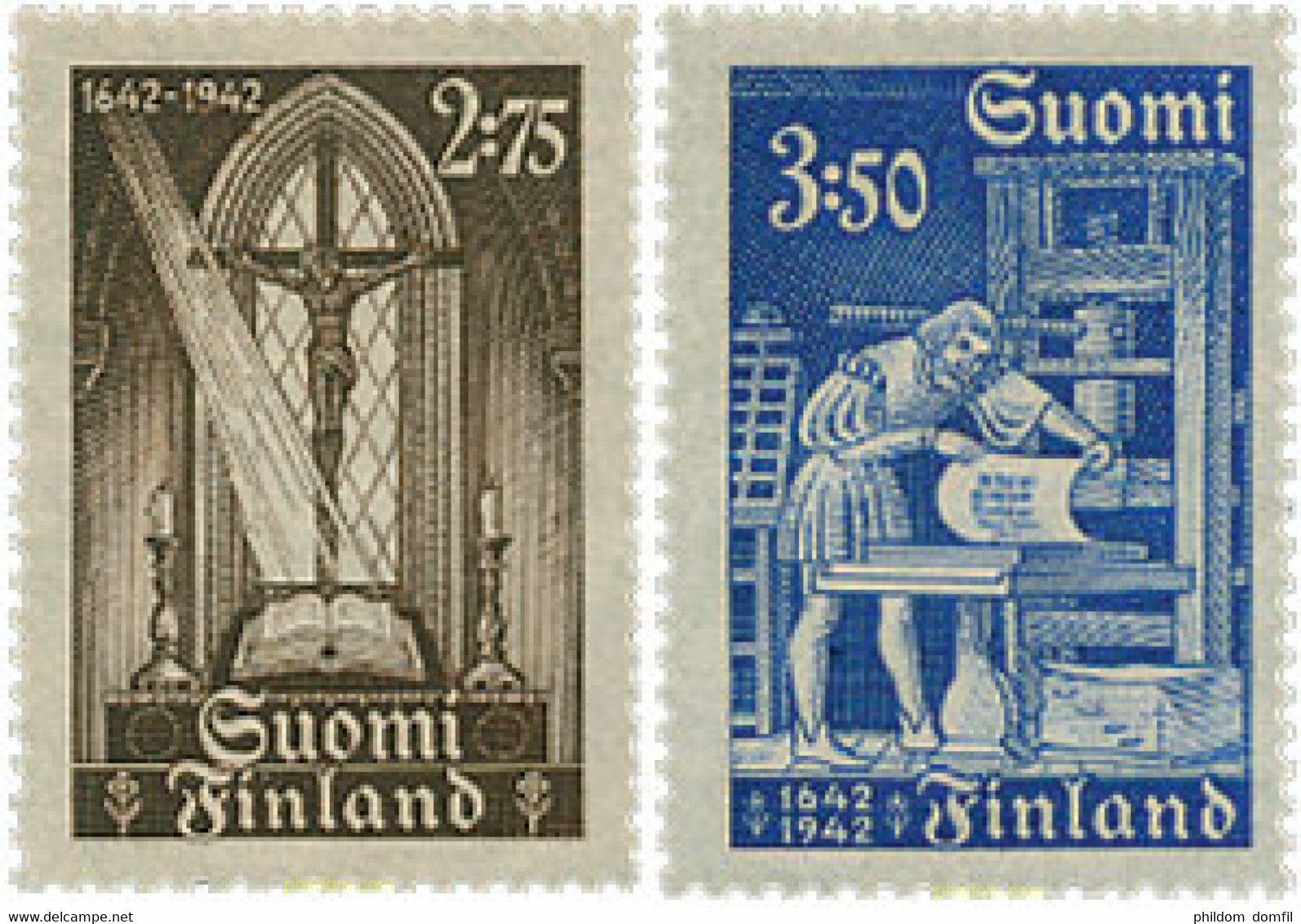 102533 MNH FINLANDIA 1942 3 CENTENARIO DE LA TIPOGRAFIA Y DE LA PRIMERA BIBLIA EN FINLANDES - Altri & Non Classificati